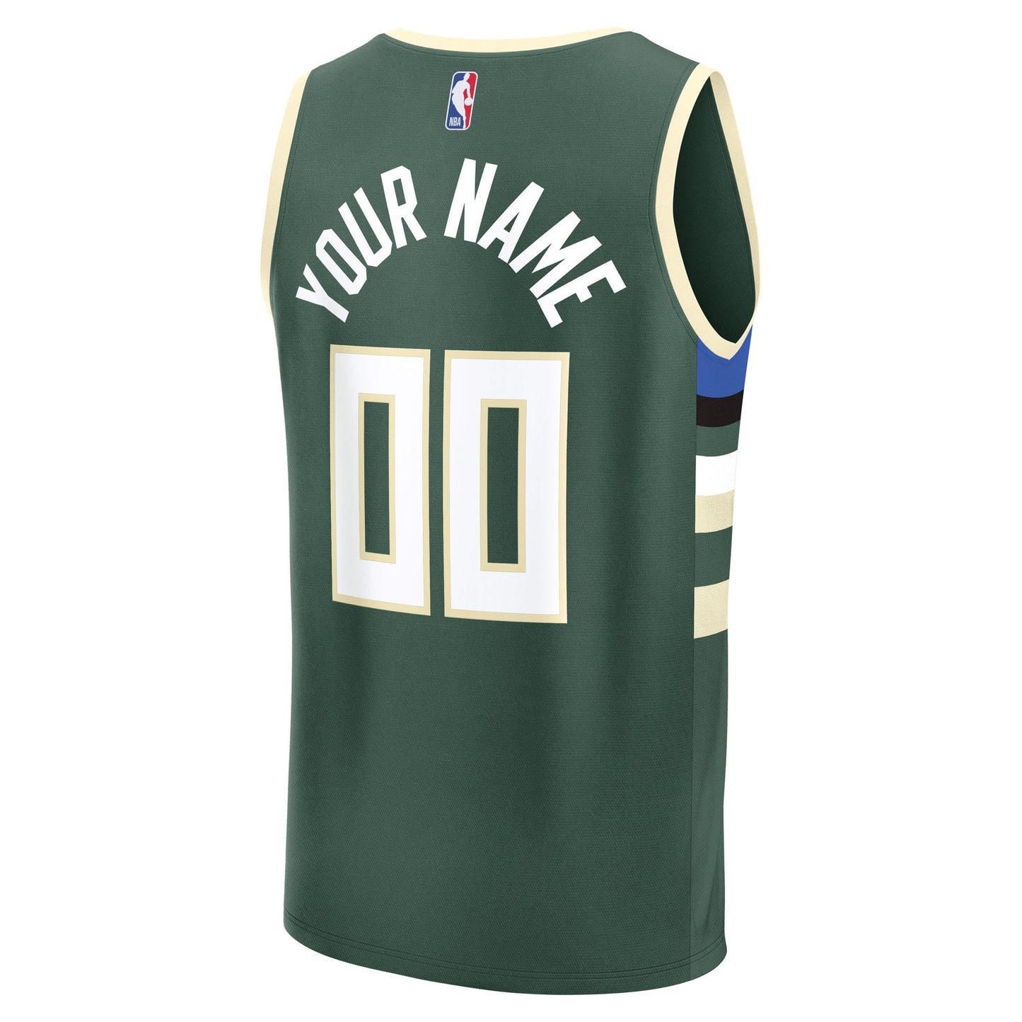 Milwaukee Bucks Fanatics Youth Fast Break Custom Replica Jersey - Black - Statement Edition