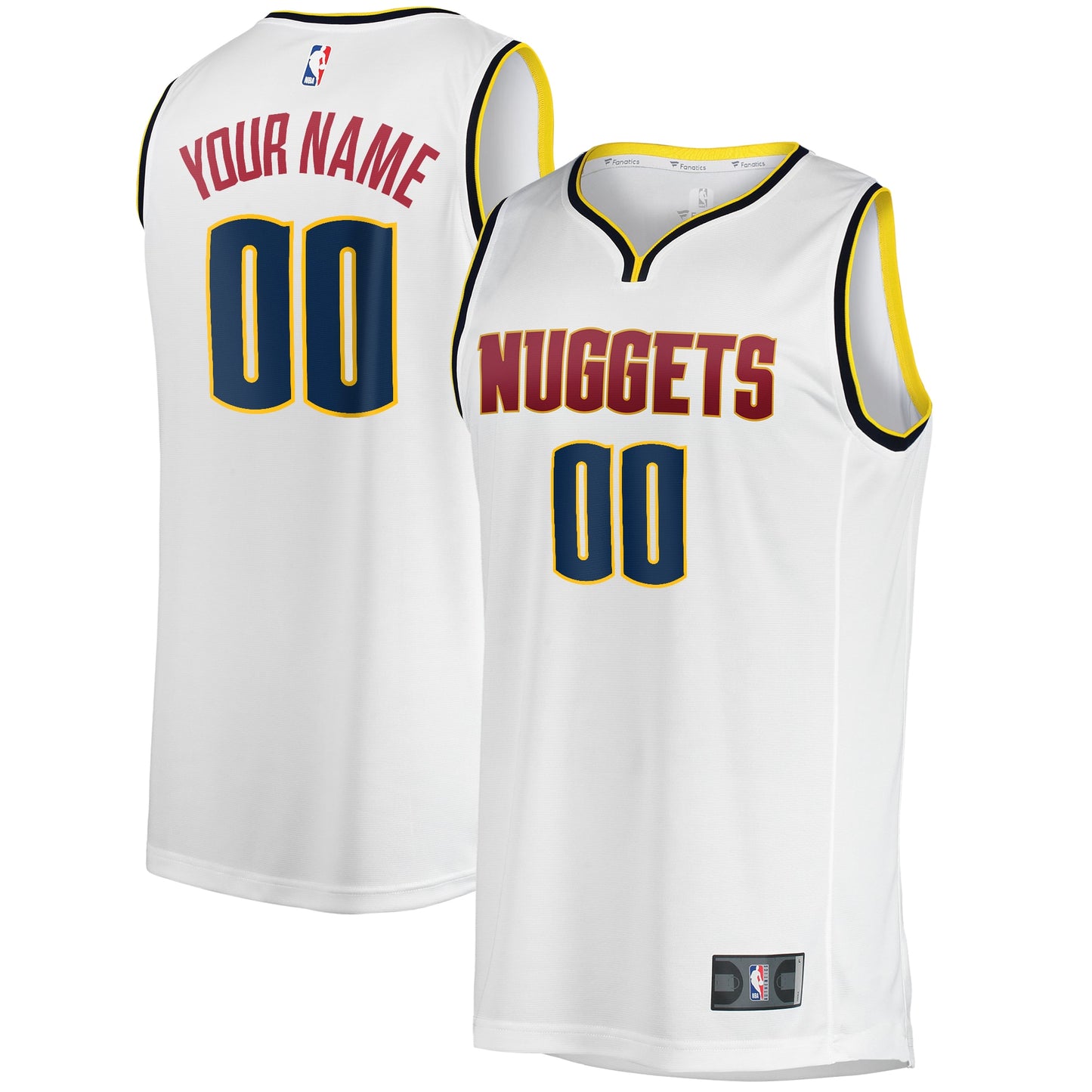 Denver Nuggets Fanatics Fast Break Custom Replica Jersey - Association Edition - White