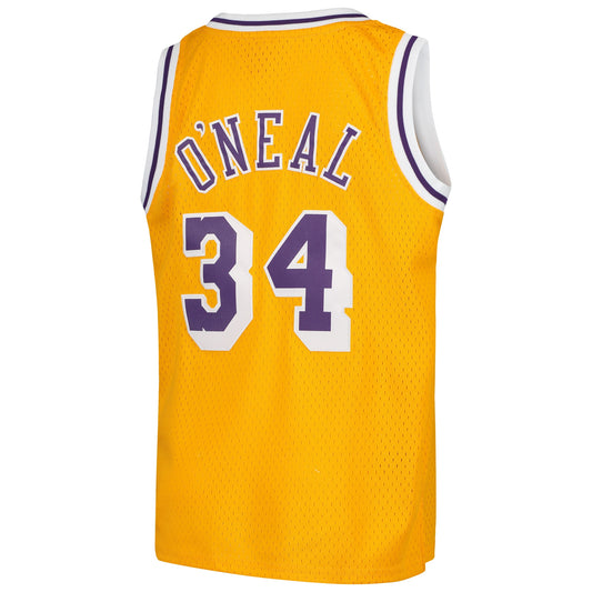 Shaquille O'Neal Los Angeles Lakers Mitchell & Ness Youth Swingman Throwback Jersey - Gold