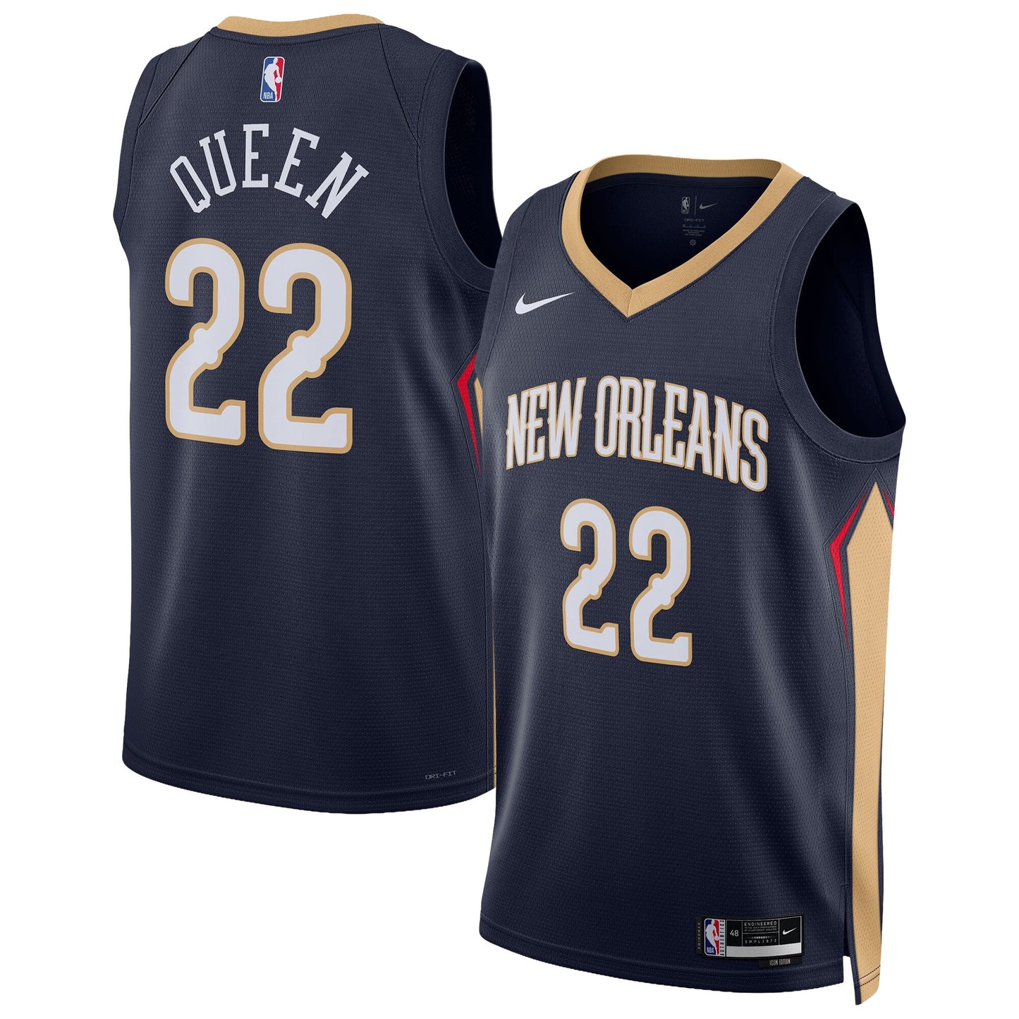 Derik Queen New Orleans Pelicans Nike Unisex Swingman Jersey - Icon Edition - Navy