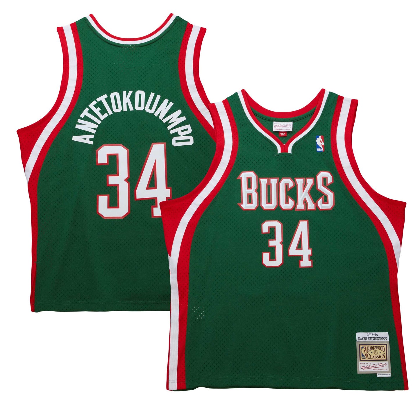 Giannis Antetokounmpo Milwaukee Bucks Mitchell & Ness 2013/14 Hardwood Classics Swingman Jersey - White