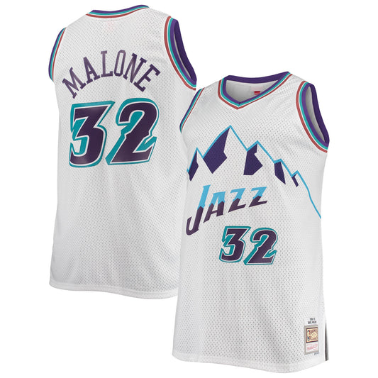 Karl Malone Utah Jazz Mitchell & Ness 1996/97 Big & Tall Hardwood Classics Swingman Jersey - White