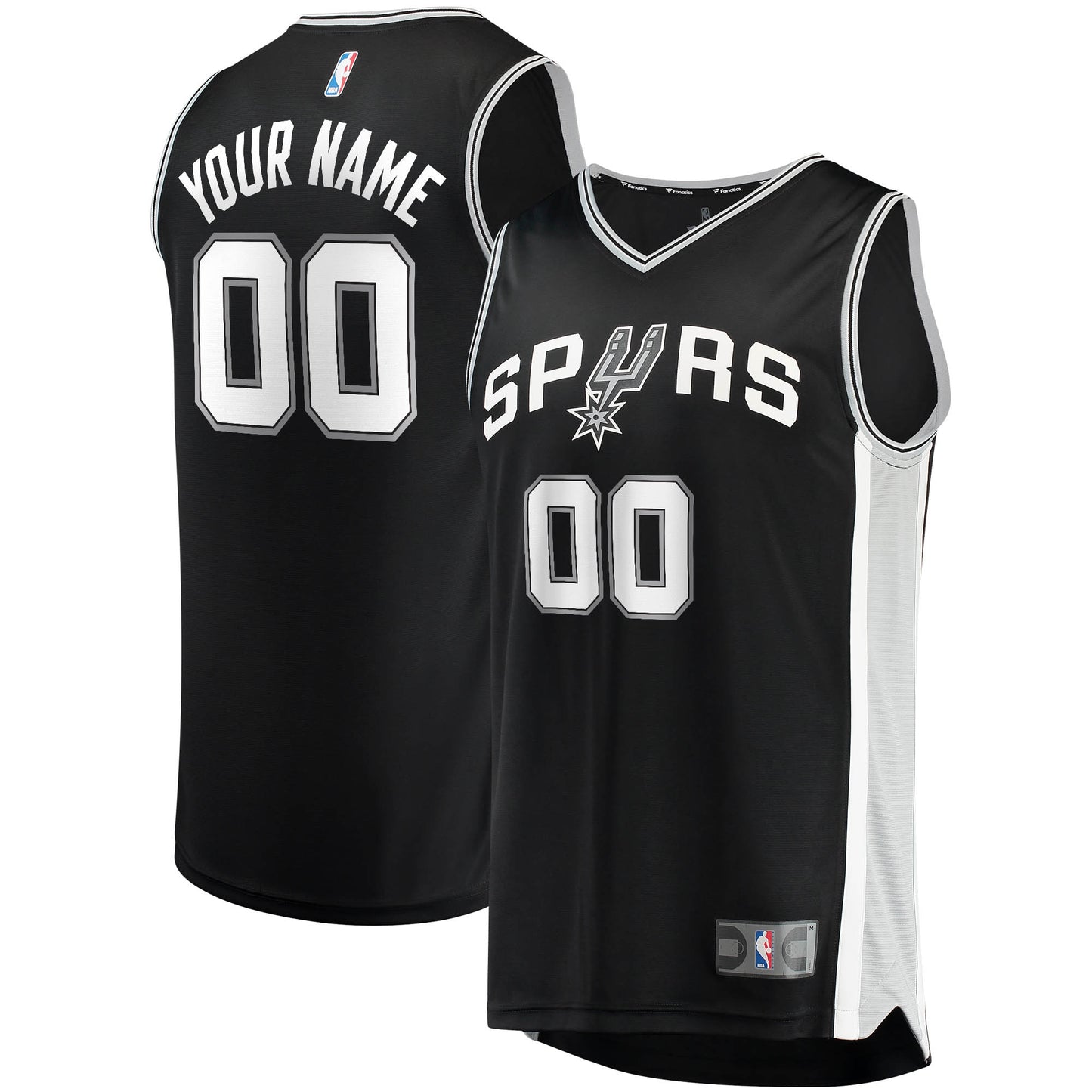 San Antonio Spurs Fanatics Fast Break Custom Replica Jersey Black - Icon Edition
