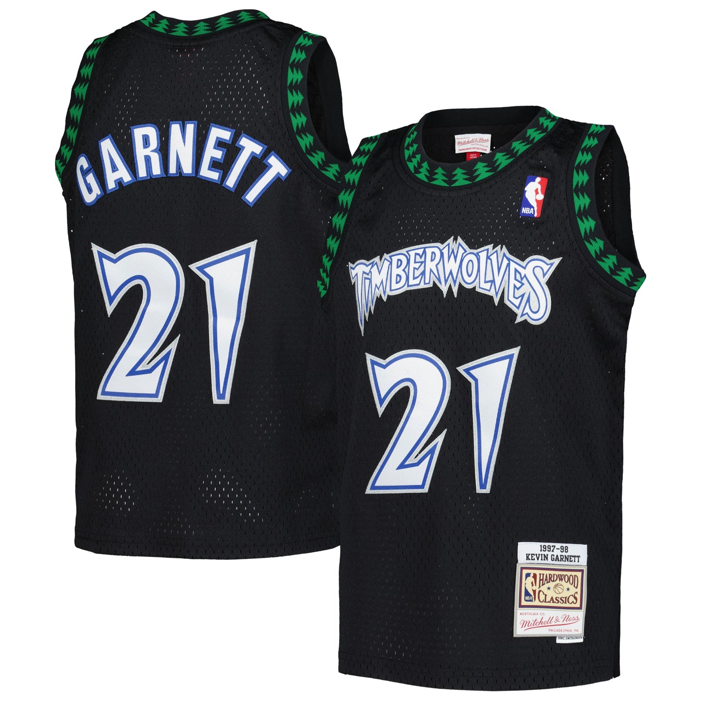 Kevin Garnett Minnesota Timberwolves Mitchell & Ness Youth 1997/98 Hardwood Classics Swingman Jersey - Black