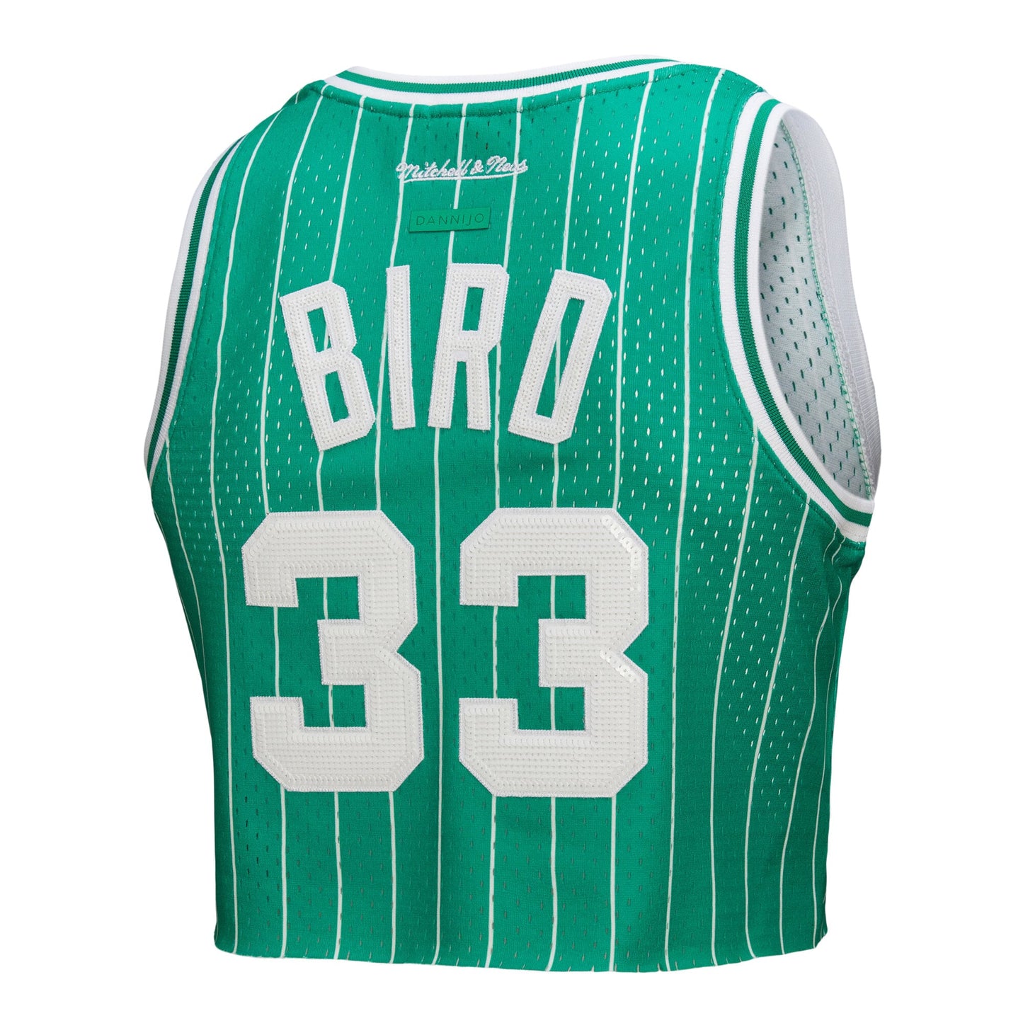 Larry Bird Boston Celtics Mitchell & Ness x DANNIJO Women's Fashion Cropped Basketball Jersey - Kelly Green