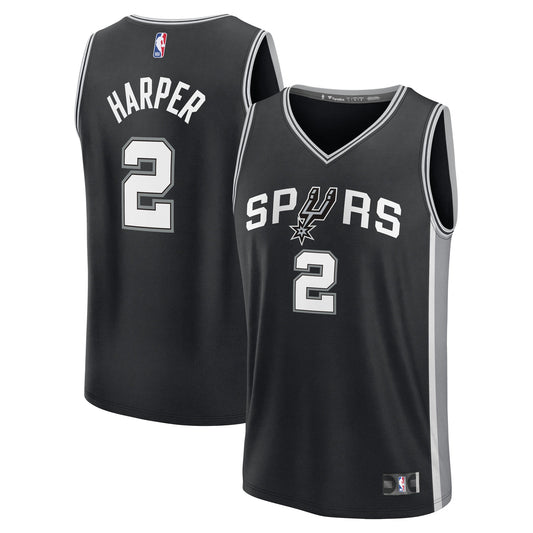Dylan Harper San Antonio Spurs Fanatics 2025 NBA Draft First Round Pick Fast Break Replica Jersey - Icon Edition - Black