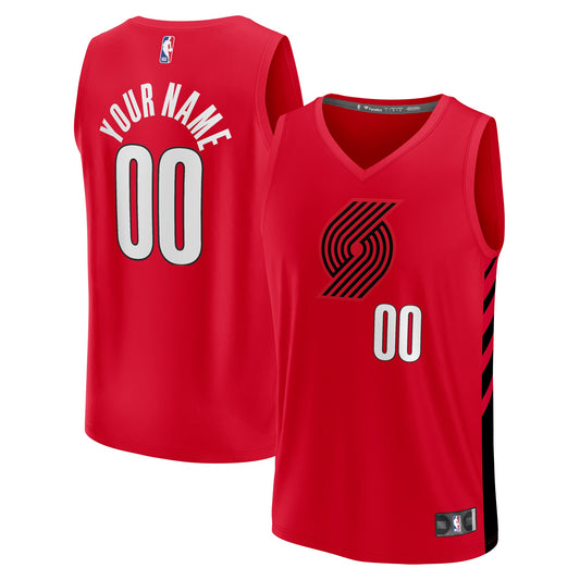 Portland Trail Blazers Fanatics  Fast Break Custom Replica Jersey - Red - Statement Edition