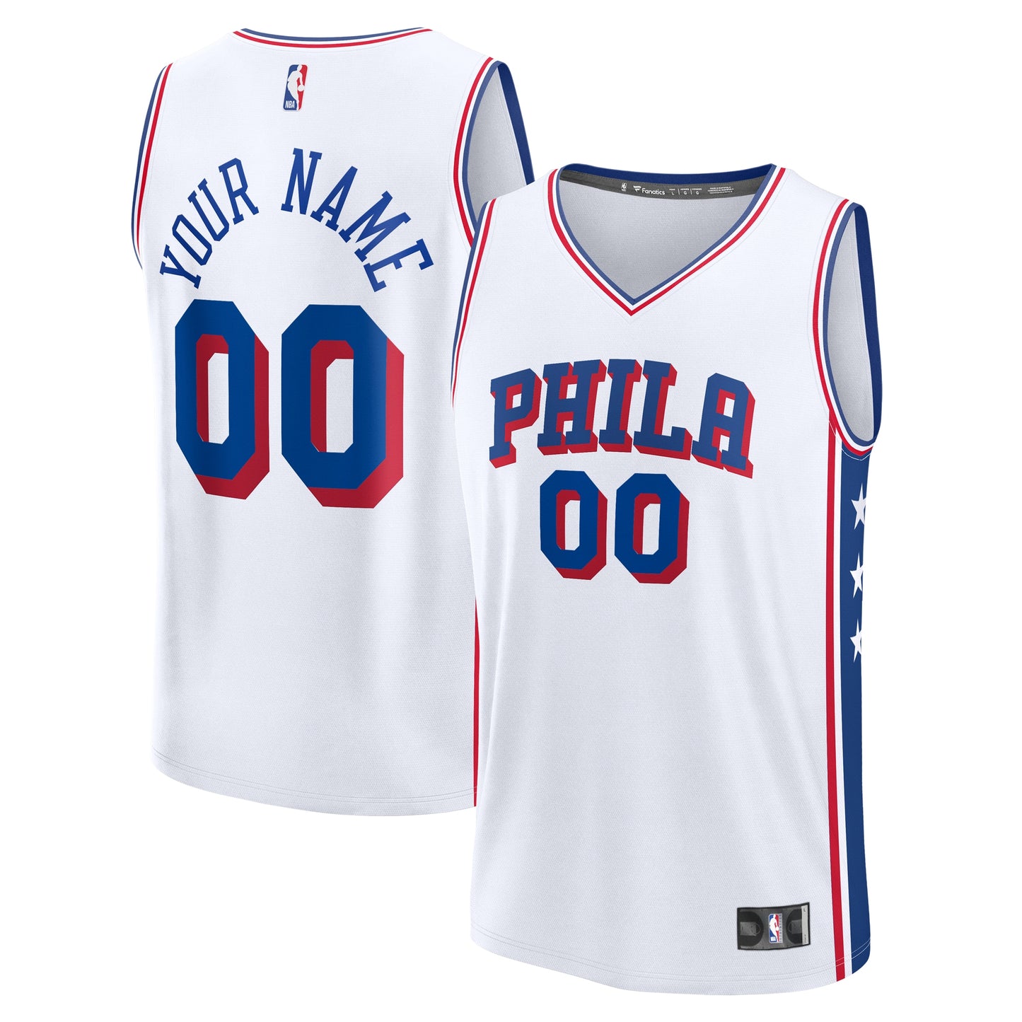 Philadelphia 76ers Fanatics Fast Break Custom Jersey - Association Edition - White