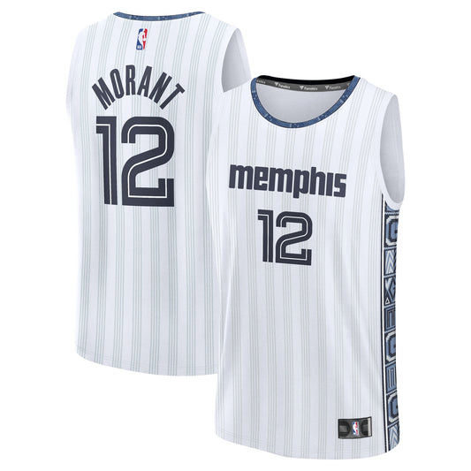 Ja Morant Memphis Grizzlies Fanatics 2025/26 City Edition Fast Break Jersey - White