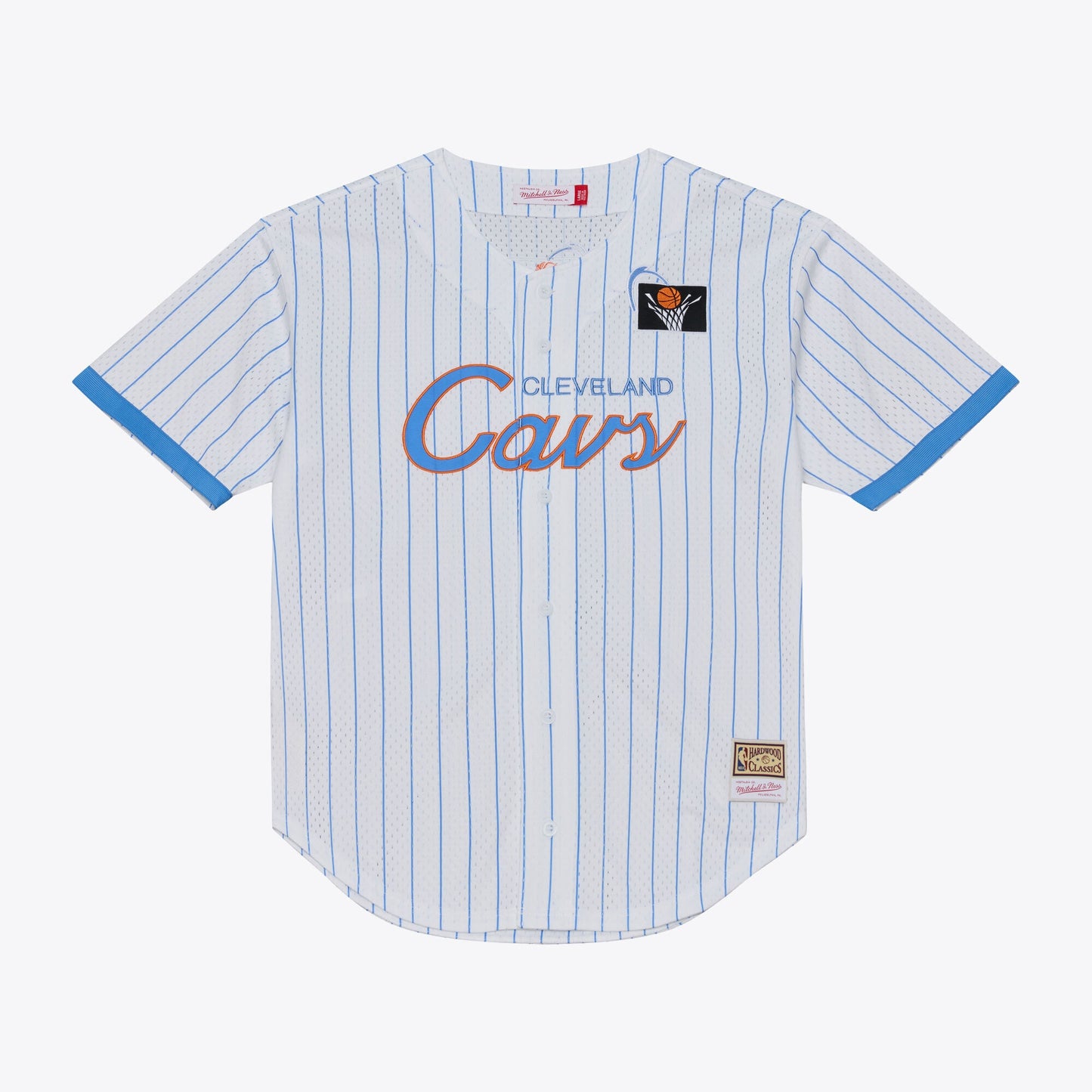 Cleveland Cavaliers Mitchell & Ness Head Coach Pinstripe Mesh Full-Button Baseball Jersey - White