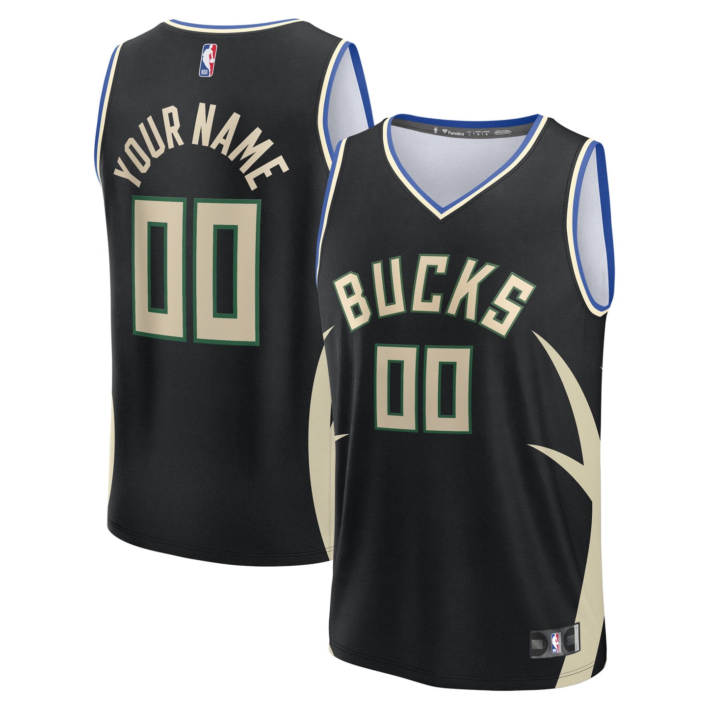 Milwaukee Bucks Fanatics Youth Fast Break Custom Replica Jersey - Green  - Icon Edition