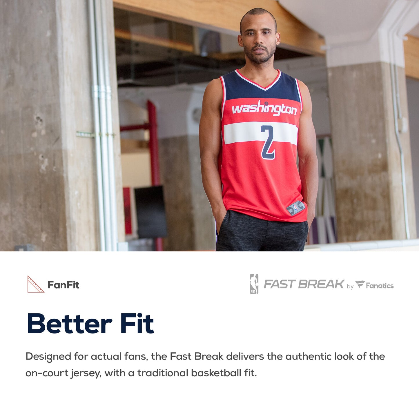 Washington Wizards Fanatics Fast Break Custom Replica Jersey Red - Icon Edition