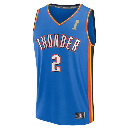 Shai Gilgeous-Alexander Oklahoma City Thunder Fanatics Youth 2025 NBA Finals Champions Fast Break Replica Player Jersey - Blue - Icon Edition