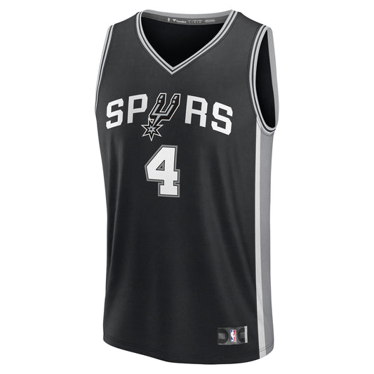 De'Aaron Fox San Antonio Spurs Fanatics Fast Break Replica Player Jersey - Icon Edition - Black