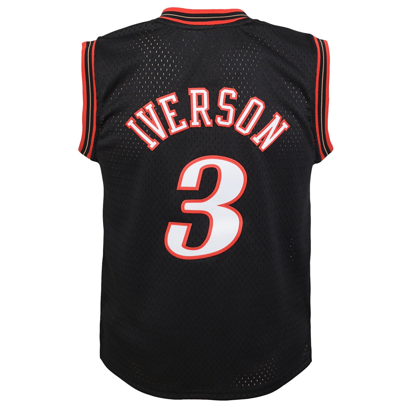 Allen Iverson Philadelphia 76ers Mitchell & Ness Youth 2000-01 Swingman Road Jersey - Black