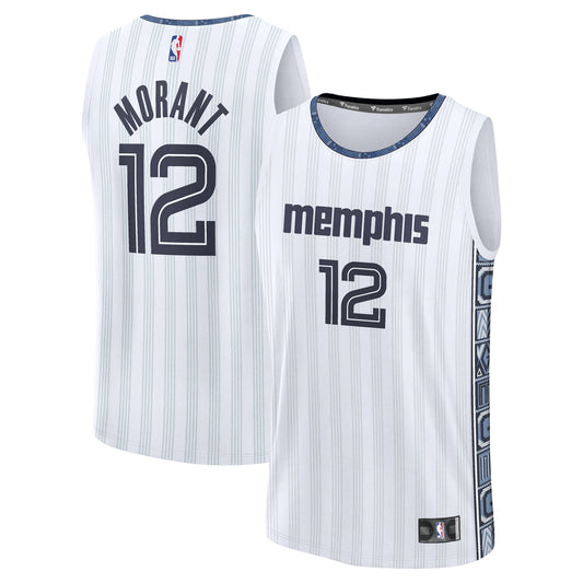 Ja Morant Memphis Grizzlies Fanatics Youth 2025/26 City Edition Fast Break Jersey - White