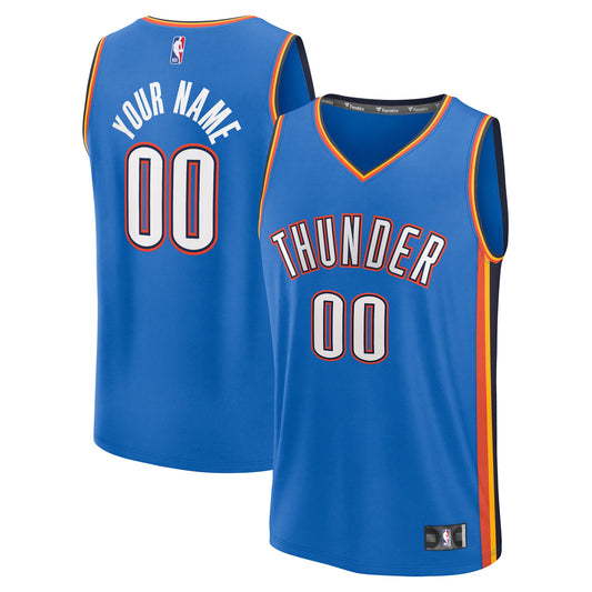Oklahoma City Thunder Fanatics Youth Fast Break Custom Replica Jersey - Blue  - Icon Edition