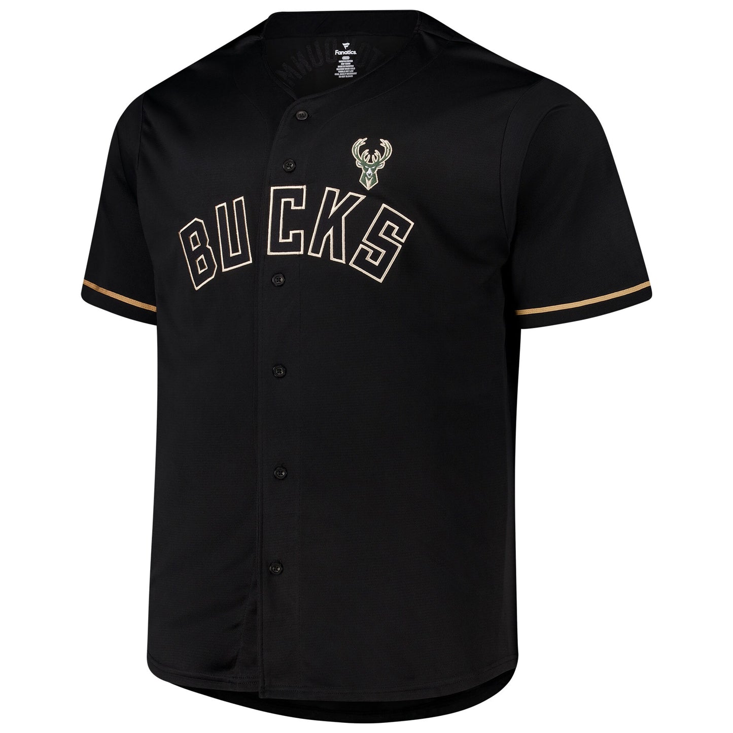 Giannis Antetokounmpo Milwaukee Bucks Profile Big & Tall Name & Number Button-Up Jersey - Black