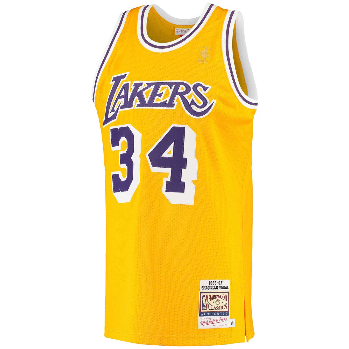 Shaquille O'Neal Los Angeles Lakers Mitchell & Ness 1996/97 Hardwood Classics Authentic Jersey - Gold