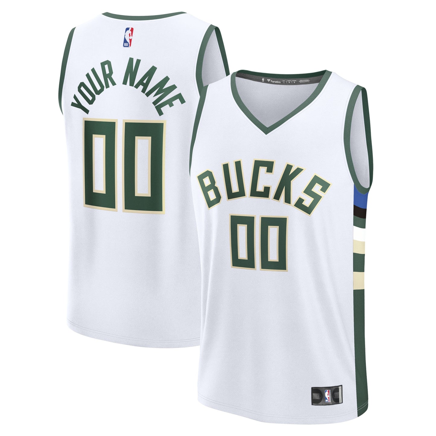 Milwaukee Bucks Fanatics Youth Fast Break Custom Replica Jersey - Black  - Statement Edition