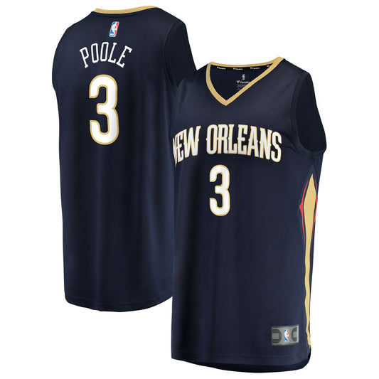 Jordan Poole New Orleans Pelicans Fanatics Fast Break Replica Jersey - Navy - Icon Edition