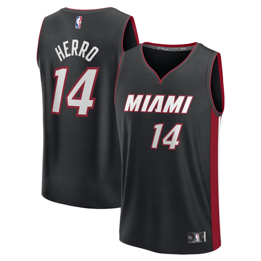 Tyler Herro Miami Heat Fanatics Youth Fast Break Replica Player Jersey - Black - Icon Edition