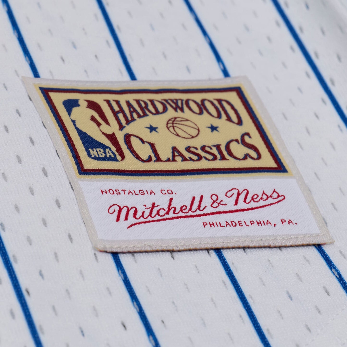 Philadelphia 76ers Mitchell & Ness Head Coach Pinstripe Mesh Full-Button Baseball Jersey - White