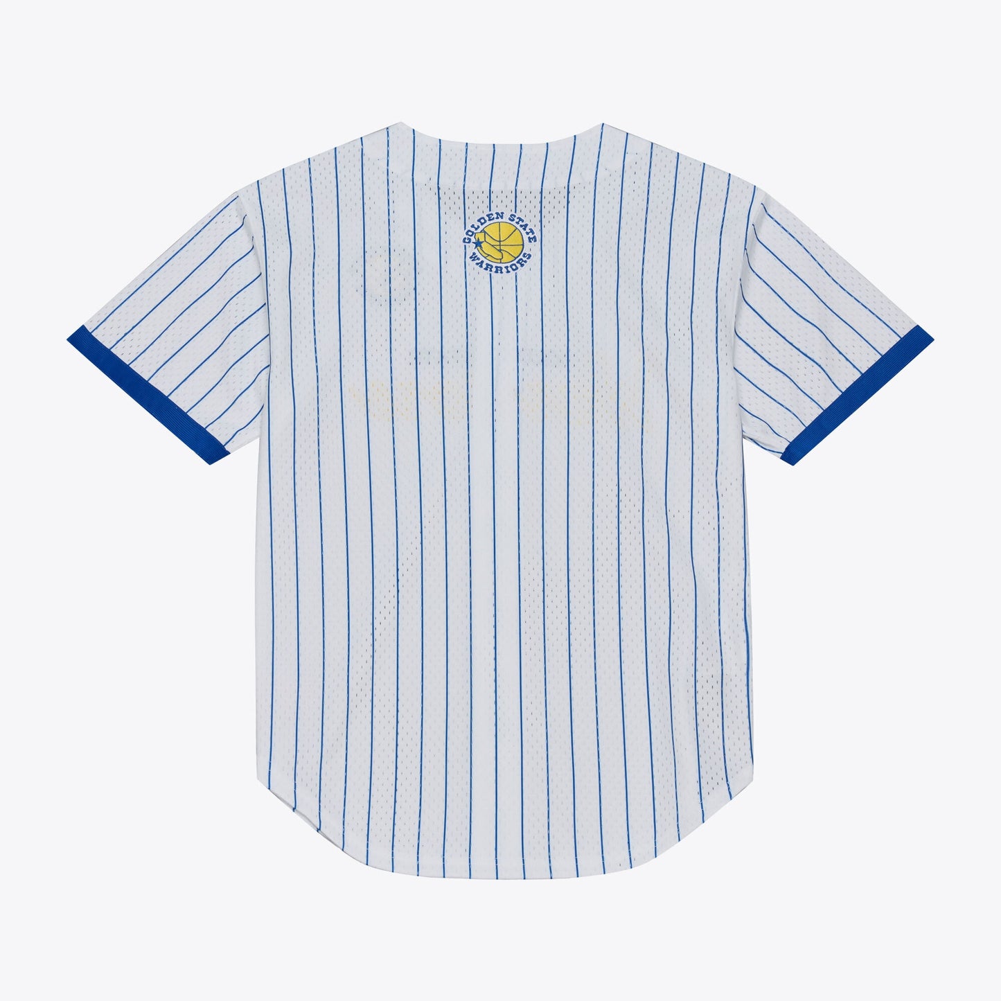 Golden State Warriors Mitchell & Ness Head Coach Pinstripe Mesh Full-Button Baseball Jersey - White