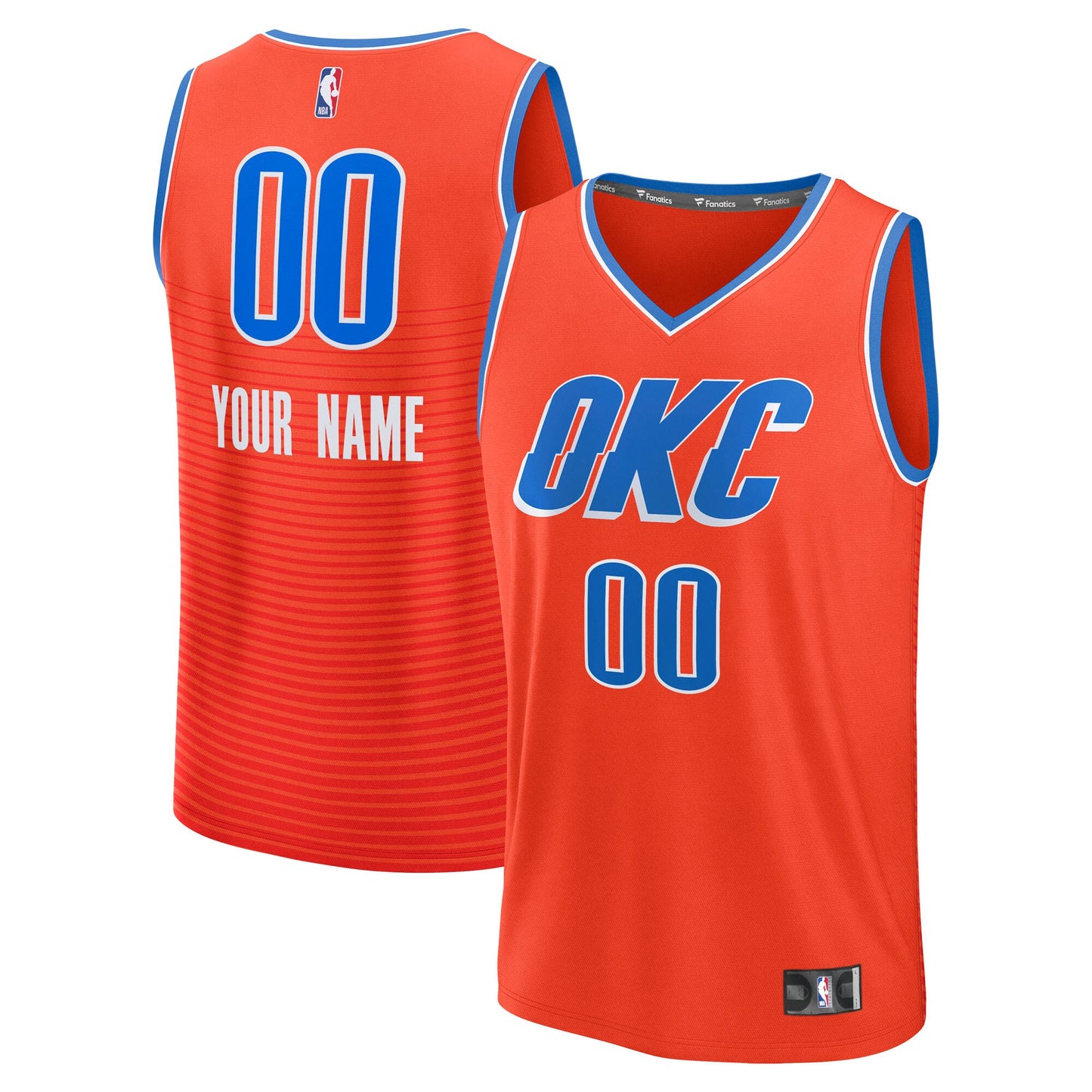 Oklahoma City Thunder Fanatics Youth Fast Break Custom Jersey - Statement Edition - Orange
