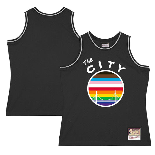 Golden State Warriors Mitchell & Ness Hardwood Classic Pride Jersey - Black