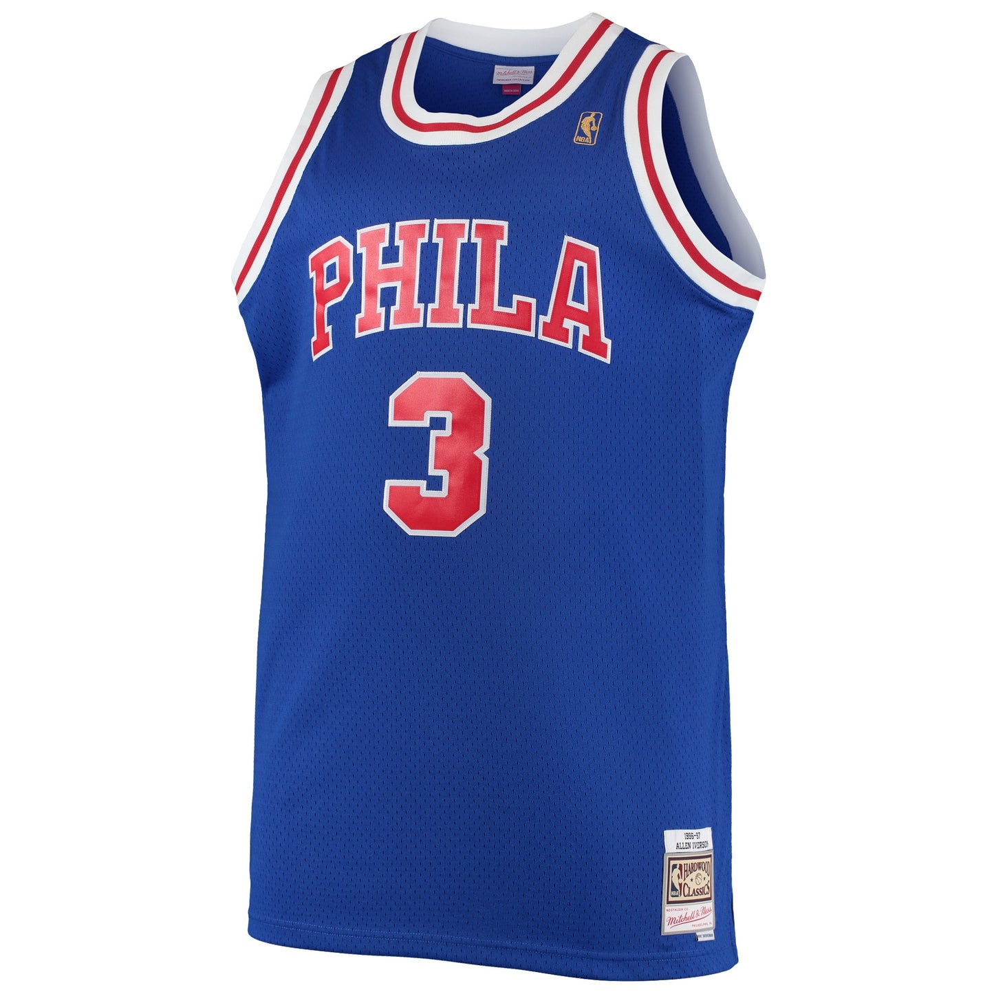Allen Iverson Philadelphia 76ers Mitchell & Ness 2000/01 Big & Tall Hardwood Classics Swingman Jersey - Black